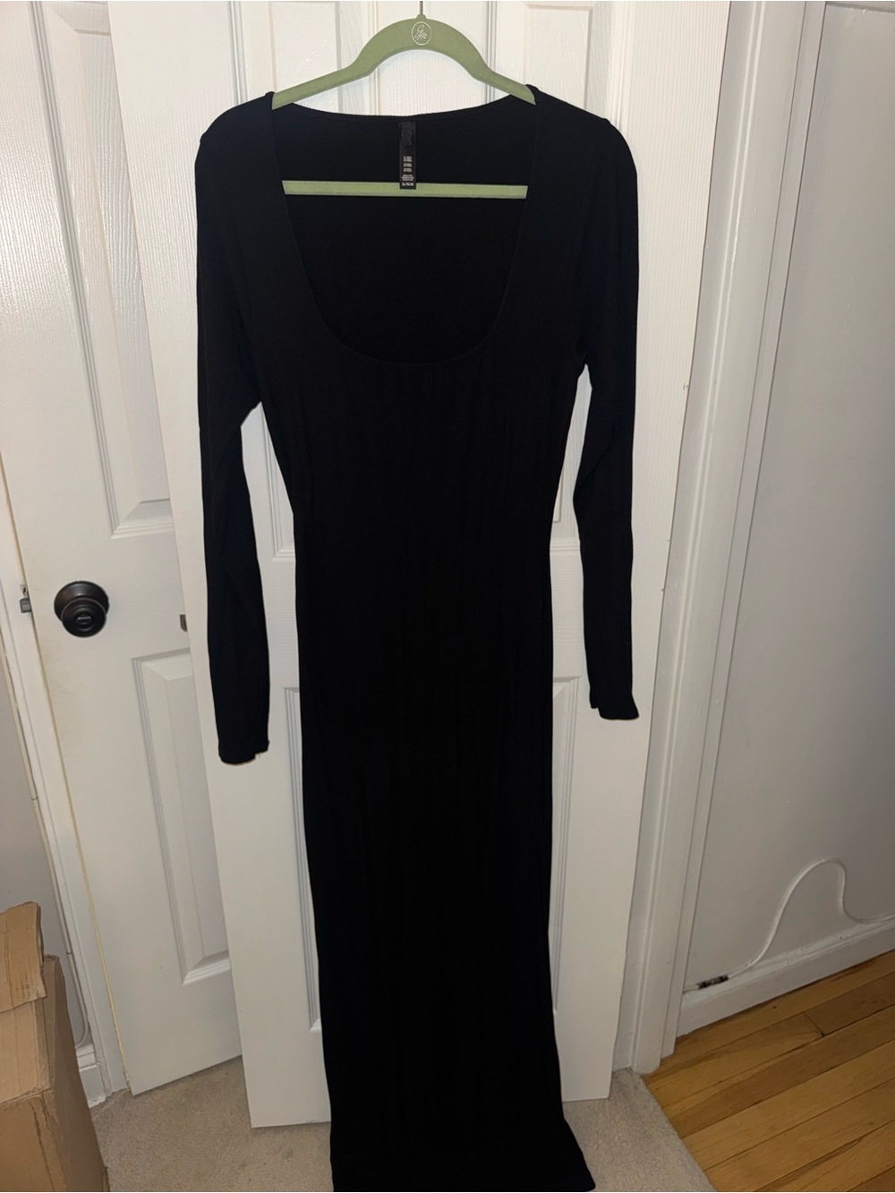 SKIMS dress soft black lounge oynx maxi